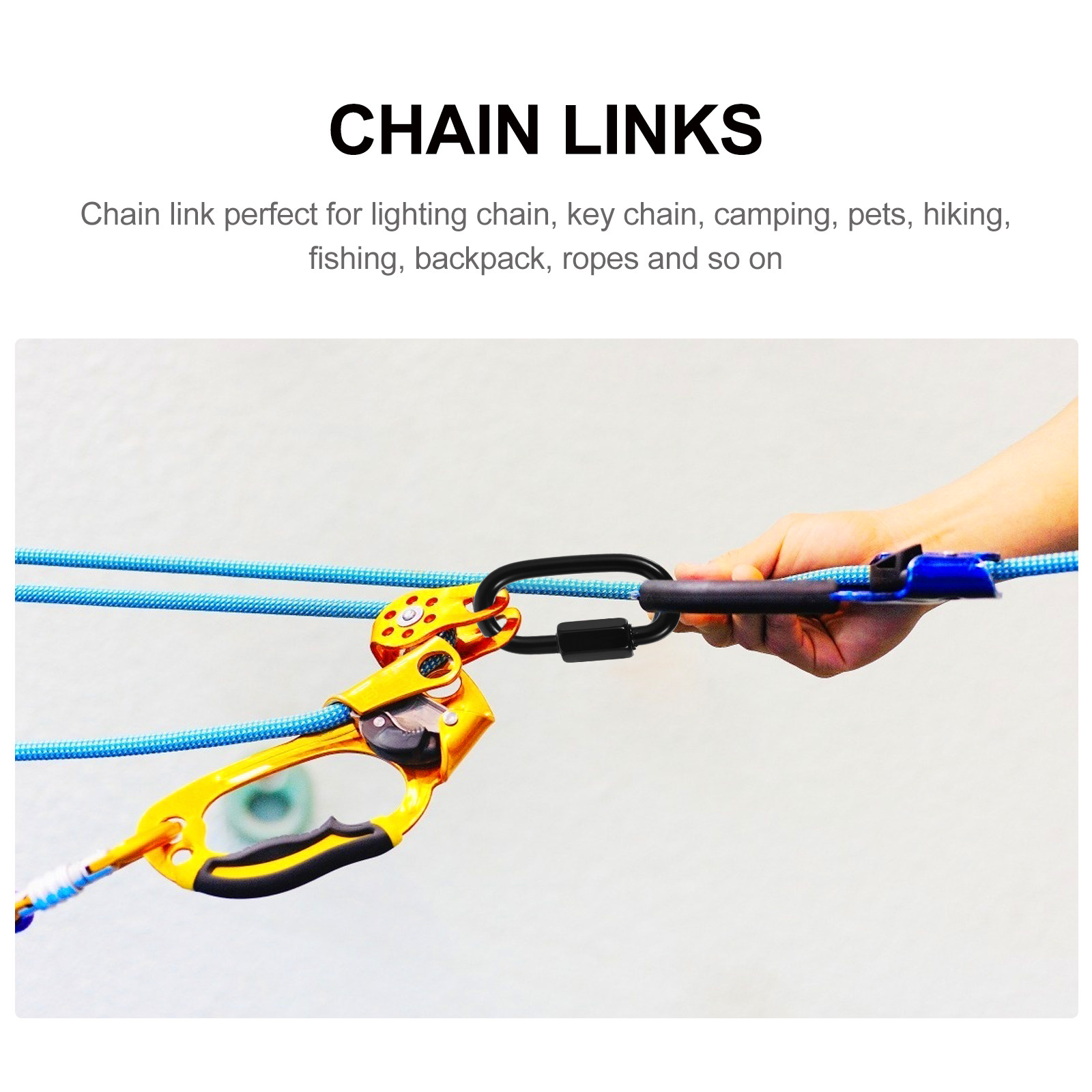 8個入り、ステンレス製、頑丈なブラックチェーンリンク、安全ロ - Chain Quick Link のレビューと価格
