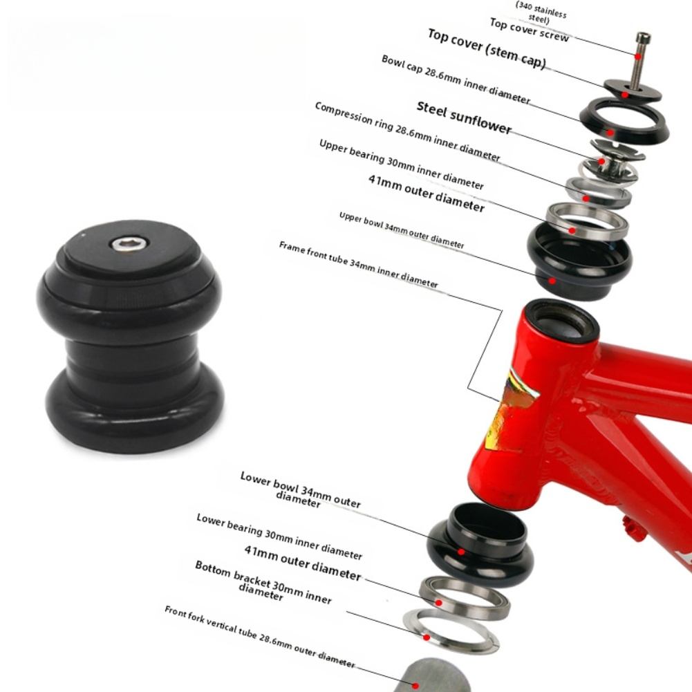 28.6mm径のトップキャップヘッドセット。ストレートフォー - Mountain Biking Tube のレビューと価格